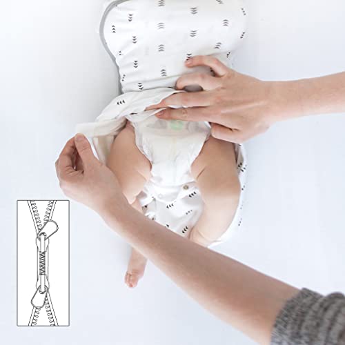 Image of SwaddleDesigns 6-Way Omni Swaddle Sack for Newborn, Transitional Swaddle Sack with Wrap & Arms Up Sleeves & Mitten Cuffs, Easy Swaddle Transition, Better Sleep, Sterling Polka Dot, Small, 0-3 Months