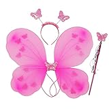 【Grosse Geschenkwahl】 Diese feen-schmetterlingsflügel sehen beim tragen niedlich aus und flügel damen können als geburtstagsgeschenk für Ihre tochter verwendet werden; Jedes mädchen ist einzigartig, Damit sich Ihr kleines mädchen wie eine prinzessin fühlt.