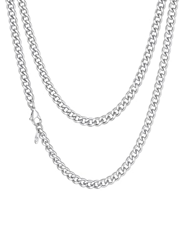 Richsteel Herren Halskette Klassische Panzerkette 3/6/9/12mm breit...