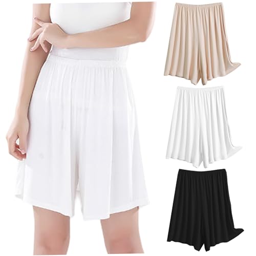Short sous-robe 3 pièces anti-transparent et fluide pour femme