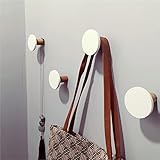 4 Ganchos Penduradores de Parede MDF Bola Cor:Branco