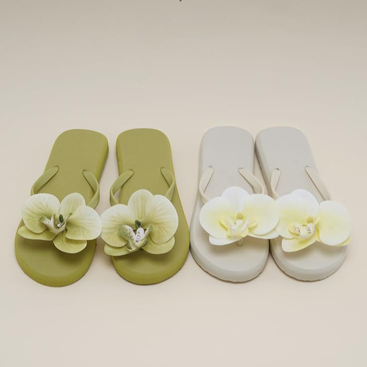 Y2K Floral Flip Flops for Women Coquette Aesthetic Sandals with Orchid Cute Beach Shoes Summer Essentials4