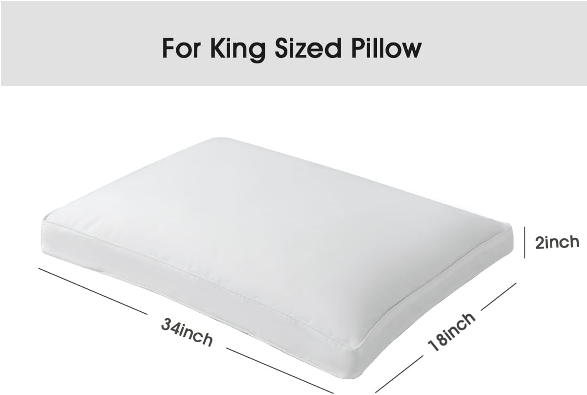 STONECREST Gusseted Pillow Protector - 1 PC, Zipper Premium Pillow Encasement Covers(600tc Sateen, King)