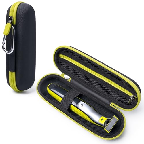 Travel Case for Philips OneBlade 360/Pro/Intimate Series - Hard EVA Storage Case for Electric Shaver, Beard Trimmer & Body Groomer with Accessories Organizer, Black&Green