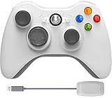 Wireless Controller for Xbox 360,2.4GHz Game Controller with Receiver Remote Gamepad Joystick for Xbox 360 &Slim Most PC with Win 7/8/10 (White)