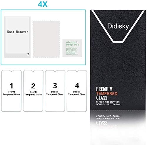 Didisky [4 Pack Tempered Glass Screen Protector for Samsung Galaxy A10, Anti Scratch, 9H Hardness, No Bubbles, High Definition, Easy To Apply