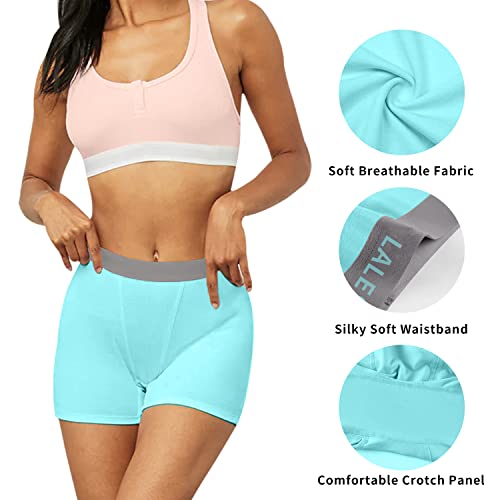 Image of LALESTE Women Cotton Boxer Briefs 3 inch Inseam Boy Shorts Underwear Anti Chafing Shorts 5 Pack