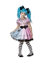 Little Skelly Doll Girl Costume for Kids - Small (3-4 Yrs)