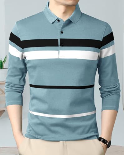 Image of Noble Monk Men's Polycotton Regular Fit Full Sleeves Polo T-Shirt