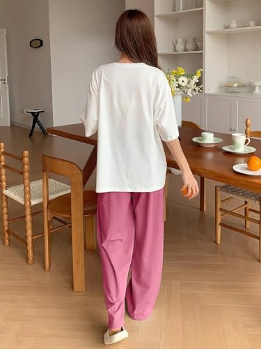 Image of Lymio Womens Korean Night Dress | Full Pyjama Set | Korean Nightsuit | Women Nightwear |Round Neck Full Sleeve Nightsuit | Loungewear | Everyday Nightdress (W-ND-6)