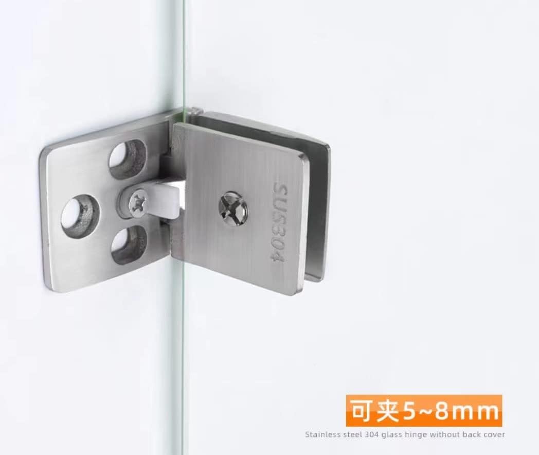 Door Hinges,Residential Door Hardware,Shower Glass Door Hinge Panel,Pivot Hinges,2 Pack Glass Door Hinges Glass Cabinet Door Hinge Glass Wine Cabinet Hinge Glass Display Hinge(Color:Silver) (Color : N