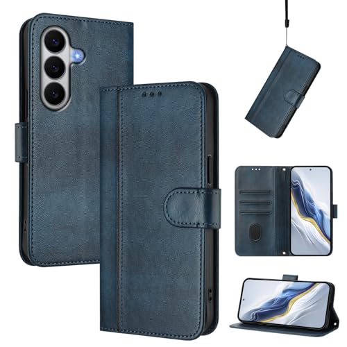 �X�}�z�P�[�X �Ή��@�� for Samsung Galaxy A57 �X�}�z�P�[�X�y�J�[�h�z���_�[�E�E�H���b�g�E�}�O�l�b�g�o�b�N���E�t���b�v�E�X�^���h�@�\�t���zBlue