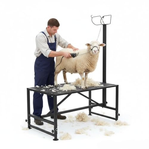 Heavy Duty Livestock Grooming Table 800 lbs Load, Goat Stand Quick Assembly, Sheep Shearing Stand 68.5" Overall Height for Ranch, Barn & Mobile Vet Clinic