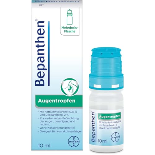 Bepanthen Augentropfen | trockene, juckende oder brennende Augen | langanhaltende Befeuchtung | fördert Regeneration |1 x 10ml