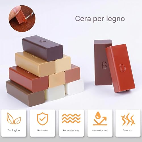 Kit de réparation de sols stratifiés avec marqueurs pour meubles - 6