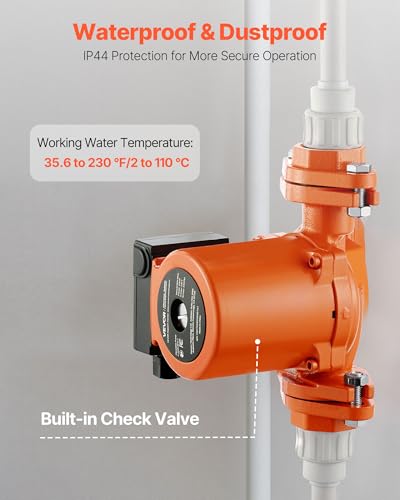 Image of VEVOR F-0011-BF4-J Cast Iron Circulator Pump, 33 GPM, AC 120V 33 ft Hot Water Recirculating Circulation Pump, 1-1 /4 in Flange Connection, 3-Speed Adjustment, Quiet Operation, for Home Heating System