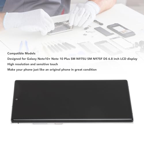 Organic Screen Replacement for Galaxy Note10+ Note 10 Plus, Note10+ Note 10 Plus Frame, Digitizer Assembly with Frame Repair Tools for for N975U N975F DS (Silver)