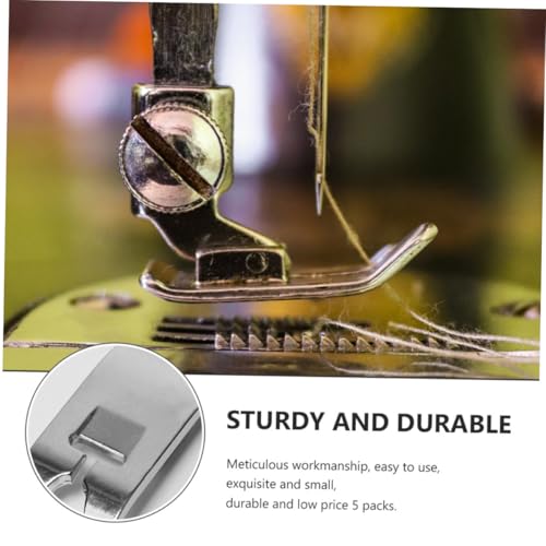 5 Piezas Pies Prensatelas Metálicos Multifuncionales para Máquina de Coser miniatura 3