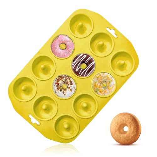 Silicone Donut Pan, Mini Silicone Baking Mold for baking delicious donuts, bagels, cupcake cups and more, non-stick bottom, easy to clean, dishwasher safe, heat resistant, microwave and oven