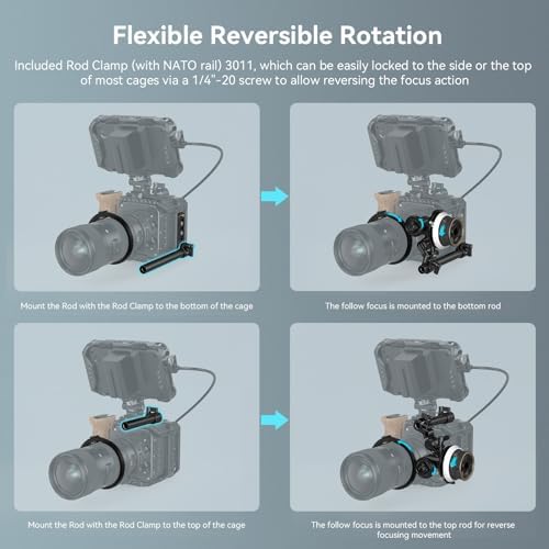 SMALLRIG Mini Follow Focus sterowanie zoomem do lustrzanek cyfrowych/bezlusterkowych kamer, do Sony A7 A9 BMPCC 4K 6K Pro GH5-3010