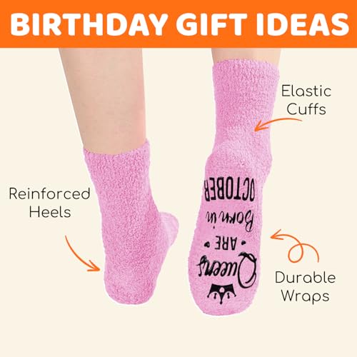 Image of HAPPYPOP Birthday Gifts Ideas for Mom - Pink Month Birthday Socks for Women