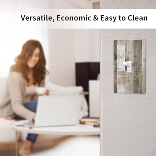 Placa de pared lavable estilo madera retro para proteger enchufes de cocina 7