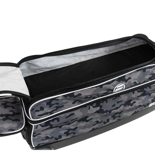 ELITE Basic Triple Roller Rowling Bowling Bag | Black Bowling Bags With Wheels | Holds Up to 3 Bowling Balls | Additional Storage for 2 Pairs of Shoes | Air-Travel Friendly (Grey Camo)