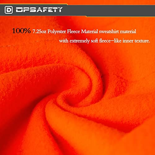 High Visibility Hoodie For Men, Safety Class 3 Hi Vis Hoodie,Construction Work Sweatshirt,Reflective Hooded Sweatshirt, With Extra large Pocket Orange(L)3