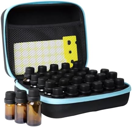 Essential Oil Storage Holder Organizer Carrying Case, 30 Bottles, Essential Oils Box for 5ml- 15ml Bottle Travel Storage Organizer Bag with Labels & Bottle Opener for doTERRA & Young Living