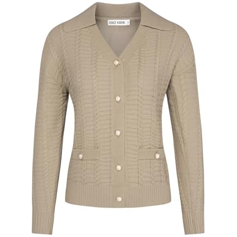 GRACE KARIN V-Neck Button Cardigan for Women Cover
