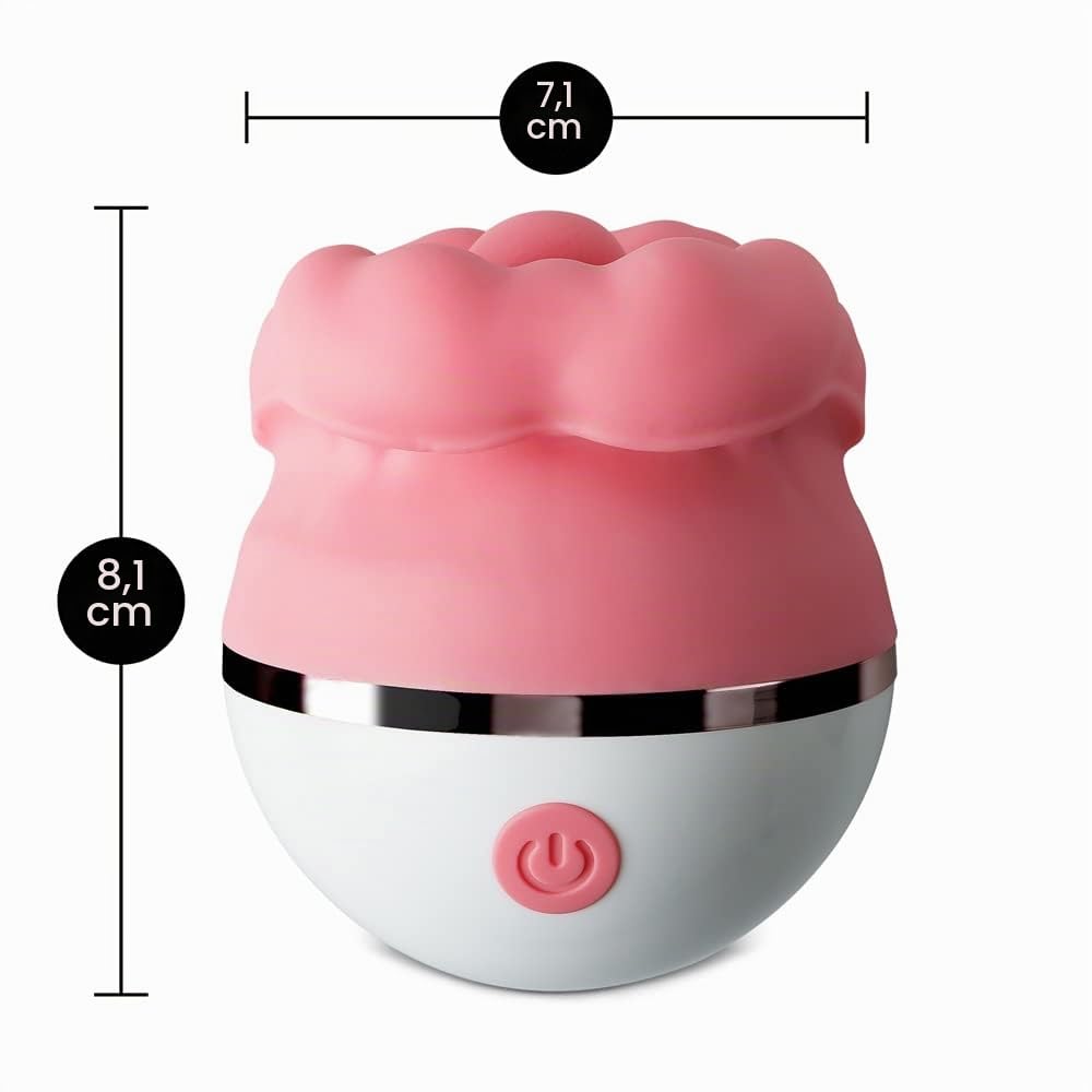 BeHorny Vibromasseur buccal et langue rechargeable en silicone, 3 modes, rose