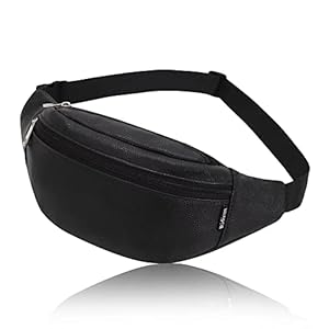 Sac Banane Dames Ville De Sécurité pour Femme PU Etanche Sac de Voyage Randonnée Sacs de Sport Vélo à Dos Waist Fanny Pack Running Outdoor Ceinture de pour Gym, Jogging, Escalade