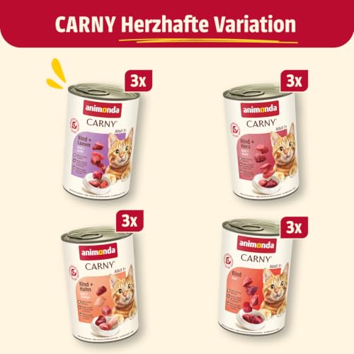 animonda Carny Adult Katzenfutter nass Herzhafte Variation (12 x 400 g)