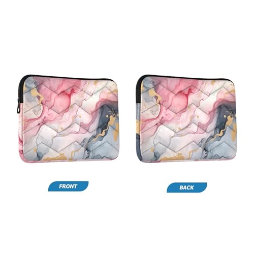 Funda para portátil 13-14 pulgadas en mármol rosa resistente y protectora miniatura 2
