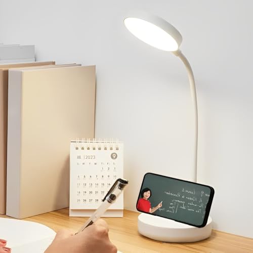 Luminária de Mesa Flexível Articulada Touch Recarregável 20 LEDs Bivolt para Estudo, Leitura e Escri