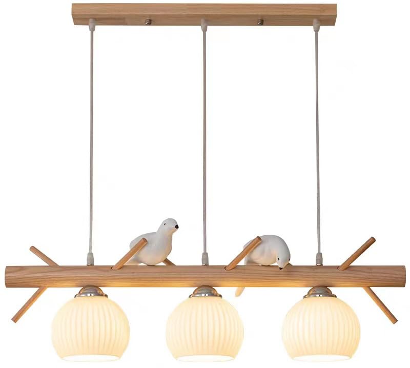Lustre en bois à 3 lumières pour en finir avec les tables mal éclairées