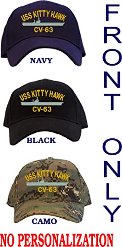 Gorra bordada USS Kitty Hawk CV-63 personalizada azul marino miniatura 4