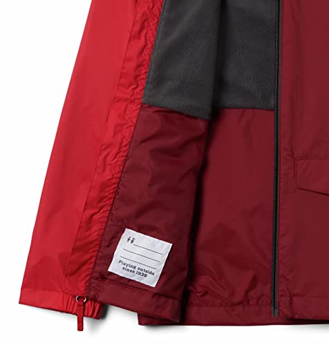 Columbia Big Boy's Rain-Zilla Jacket, Waterproof, Reflective Outerwear, Red Jasper/Mountain Red, Medium #TOP2
