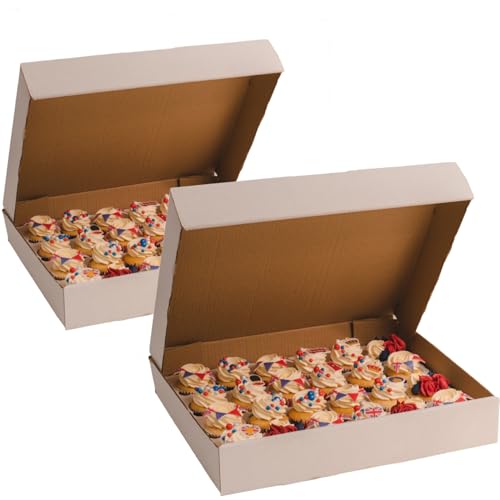 Culpitt 24 Cupcake Box | 2 Pack | Extra Strong Corrugated Card White Boxes For Carrying And...