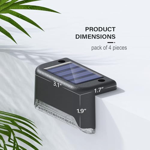 Image of Solar Light for Outdoor Garden Waterproof Home Wall Lights, Solar Lamp for Stair, Deck, Balcony, Terrace, Garden, Fence Decoration (16, Medium)