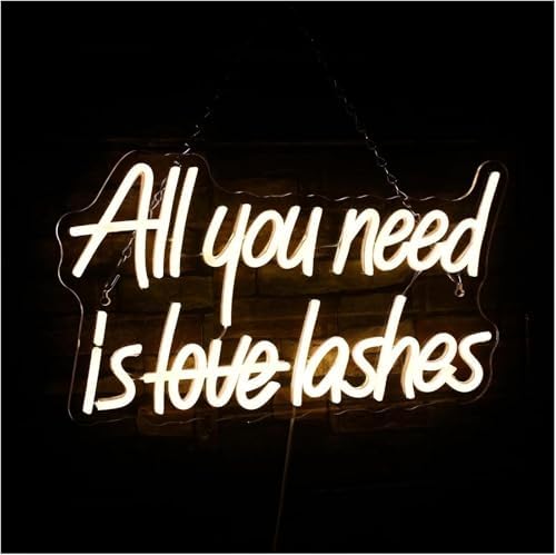 "All You Need Is Lashes" LED Neon Light Sign for Bedroom Wall Decor image 5