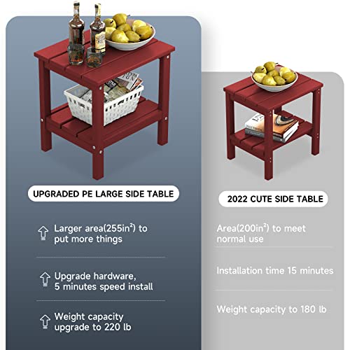 Kingyes Double Side Table, Adirondack End Table- Red #TOP7