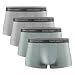 David Archy Men's 4 Pack Ultra Soft and Breathable Bamboo Rayon Fiber Boxer Briefs (S,Green/Grey)