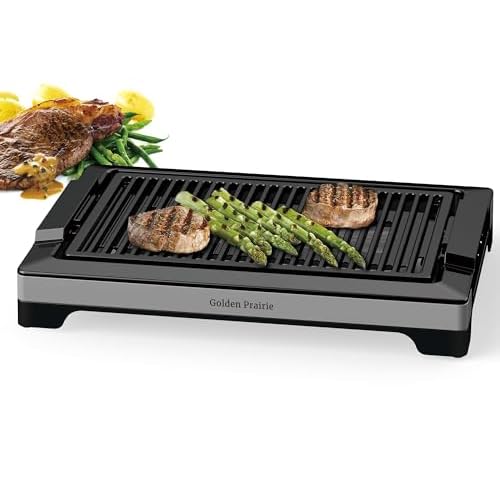 Indoor Grills Electric Smokeless, 1600W BBQ Grill with Water-Filled Drip Tray, 15-Inch Nonstick Grate for Steaks & Korean BBQ, Rapid Heating for Searing