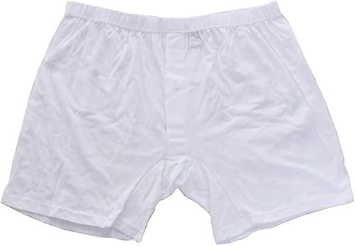 Maxfort 100 Boxershorts mit Knöpfen, für Herren, Übergrößen, Weiß, 6XL/Mehr