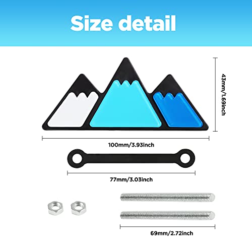 Reswish Car Tri -Color Stripe Grille Emblem Badge Sticker,Grille Decor Badge Grille Emblem,Car Truck Grille Badge Emblem Body Decoration Accessories (Blue) #TOP1