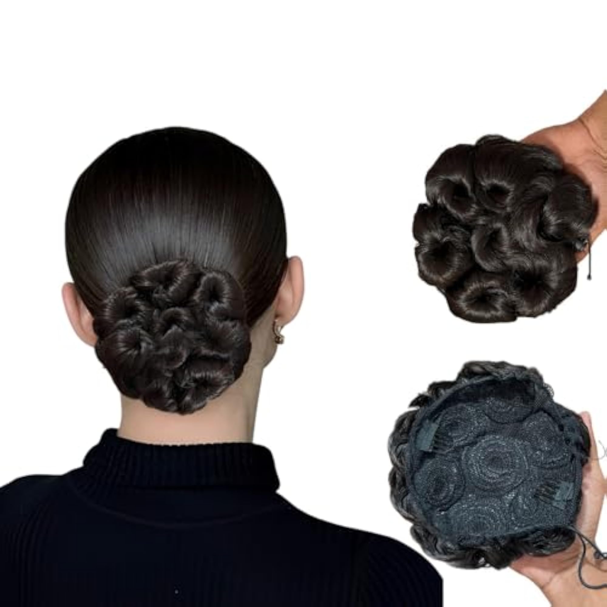 Dory Messy Bun Hair Piece, Brown Color