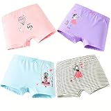 Core Pretty Little Girls Cotton Boy Shorts Underpants - Soft Breathable Toddler Panties for 9-10 Years, Comfortable Princess Underwear, Pack of 4 (Dressgirl)