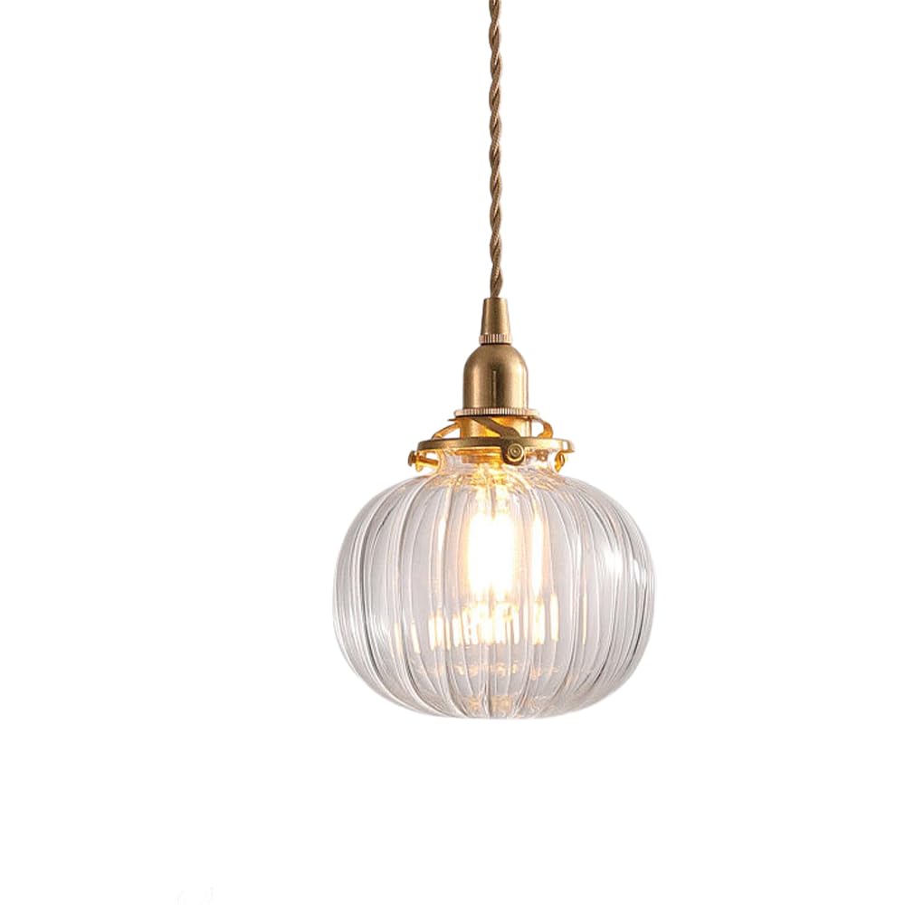 LYMSXAZOU 5″ Glass Pendant Lamp Kitchen Island Lighting Globe Small Handblown Light Shade Ceiling Lamps for Dining Room Chandelier