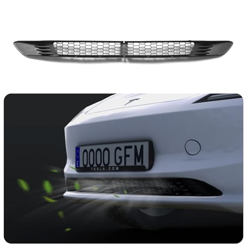 Front Grill Mesh Bumper Grille Grid Inserts Compatible with 2019-2023 Tesla Model 3, Removable Front Air Inlet Vent Grille Cover, Replacement with Protection Accessories for Tesla